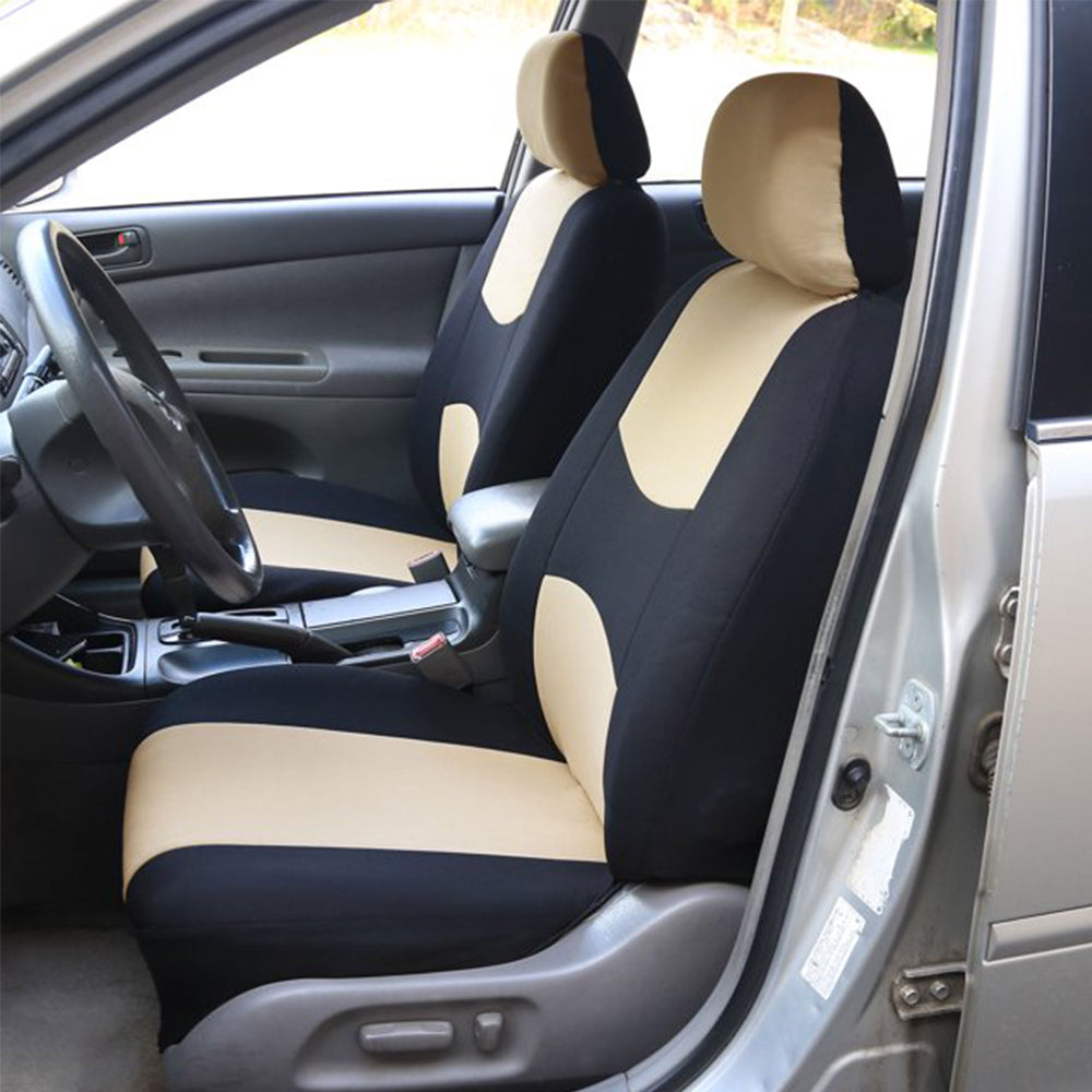 9PCS Car Seat Covers Universal Car Seat Protector Protection Cover Beige