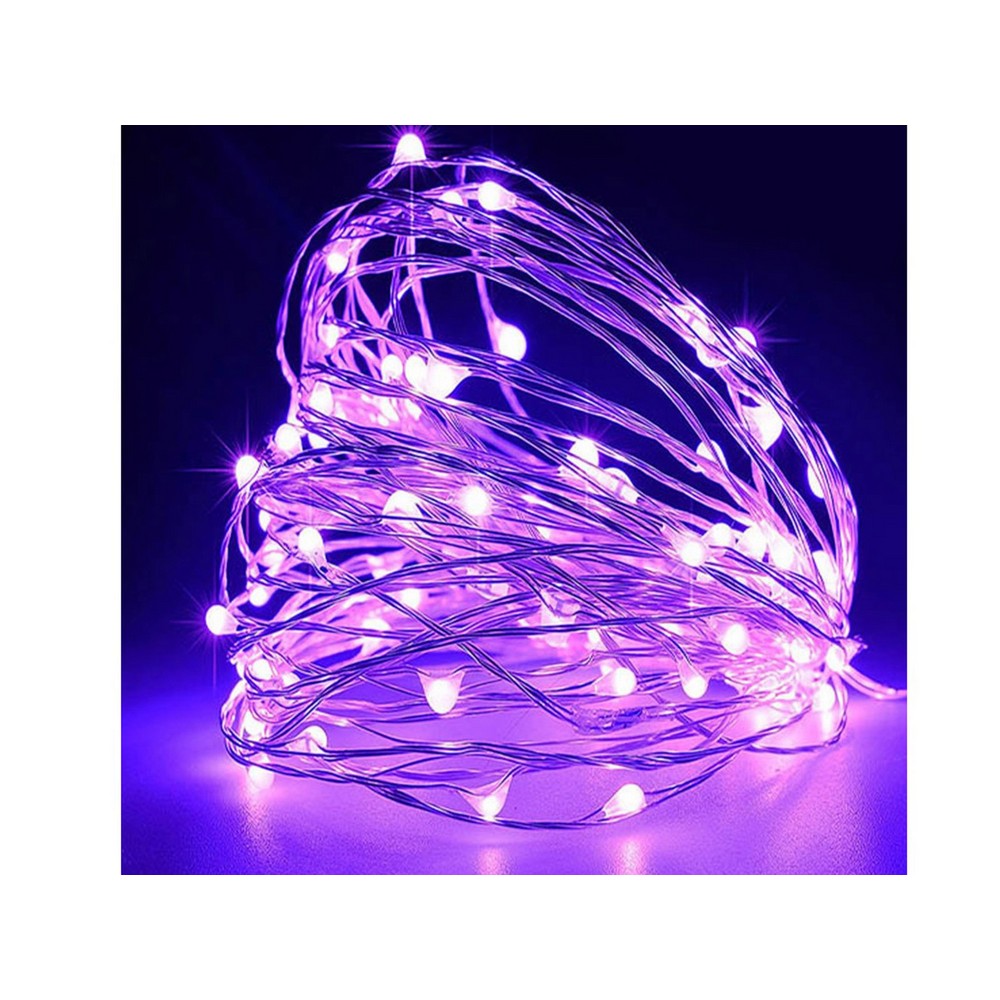 Christmas Fairy Lights 300LED Copper Wire Twinkle String Lights for Garden Party Indoor Decor -Purple
