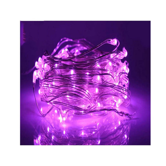Christmas Fairy Lights 300LED Copper Wire Twinkle String Lights for Garden Party Indoor Decor -Purple