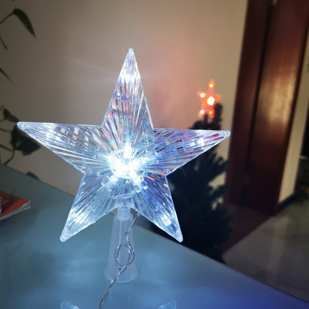 Christmas Star Tree Topper Light 30LED Star Shaped Light for Xmas Tree Home Shop Office -White
