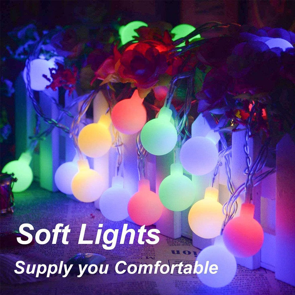 5M 50LED String Lights Battery Powered Ball Christmas String Lights for Indoor Bedroom Wedding Xmas Party Holiday Decoration