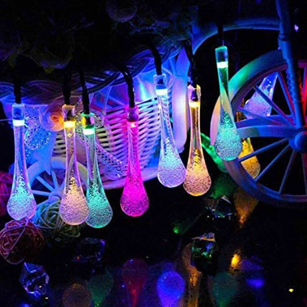 10m 100LED Water Drop Solar String Light Indoor and Outdoor Garden Decoration Light Bubbles String Light LED Fairy Lights