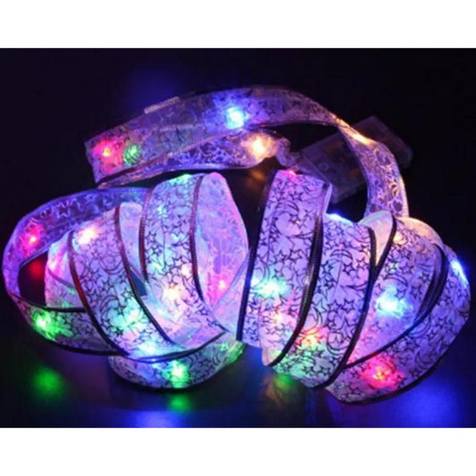 Christmas Tree Ribbon Lights 5 Meters LED Hanging Fairy Lights for Christmas Decoration Party -Style 2