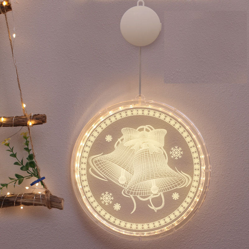 Christmas Hanging Lights Suction Cups for Window Xmas Decorations LED Lamp for Festival -Bell