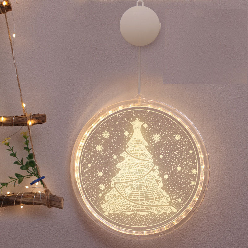 Christmas Hanging Lights Suction Cups for Window Xmas Decorations LED Lamp for Festival -Christmas tree