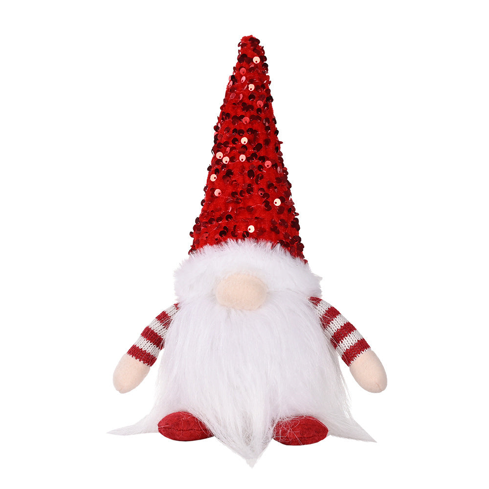 3pcs Christmas Gnome Plush with Led Light Santa Gnomes Table Topper Decor for Home Kitchen Desk -Gray and Pink and Red