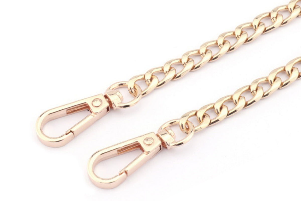 120cm Purse Chain Strap PU Leather Crossbody Shoulder Bag Replacement Straps-Gold