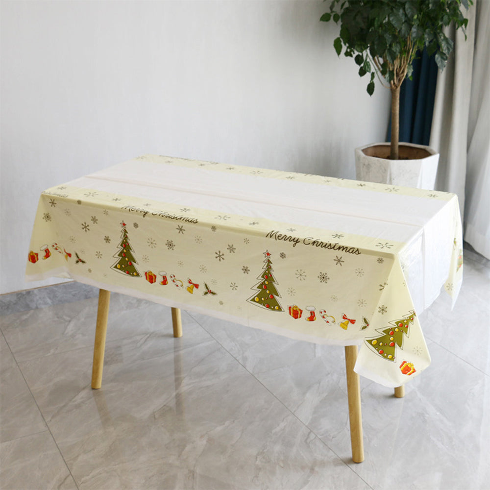 Christmas Disposable Tablecloths Rectangular Snowflake Xmas Table Cloth Covers for Xmas Home Party Decor-Christmas gift tablecloth
