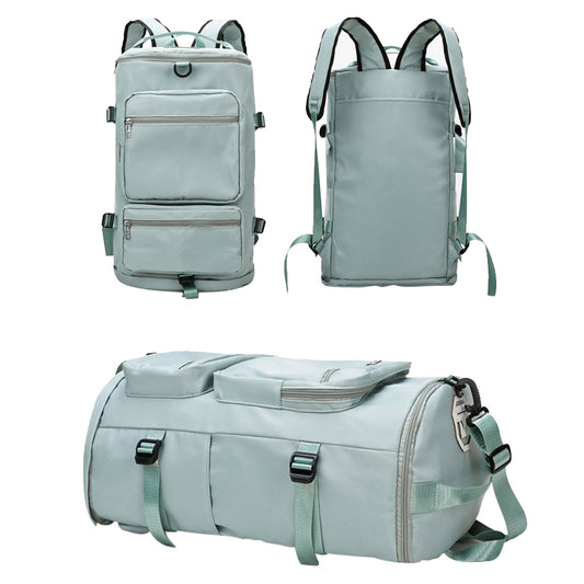 Travel Duffel Backpack Large Sports Gym Bag with Shoe Compartment for Men and Women -Green