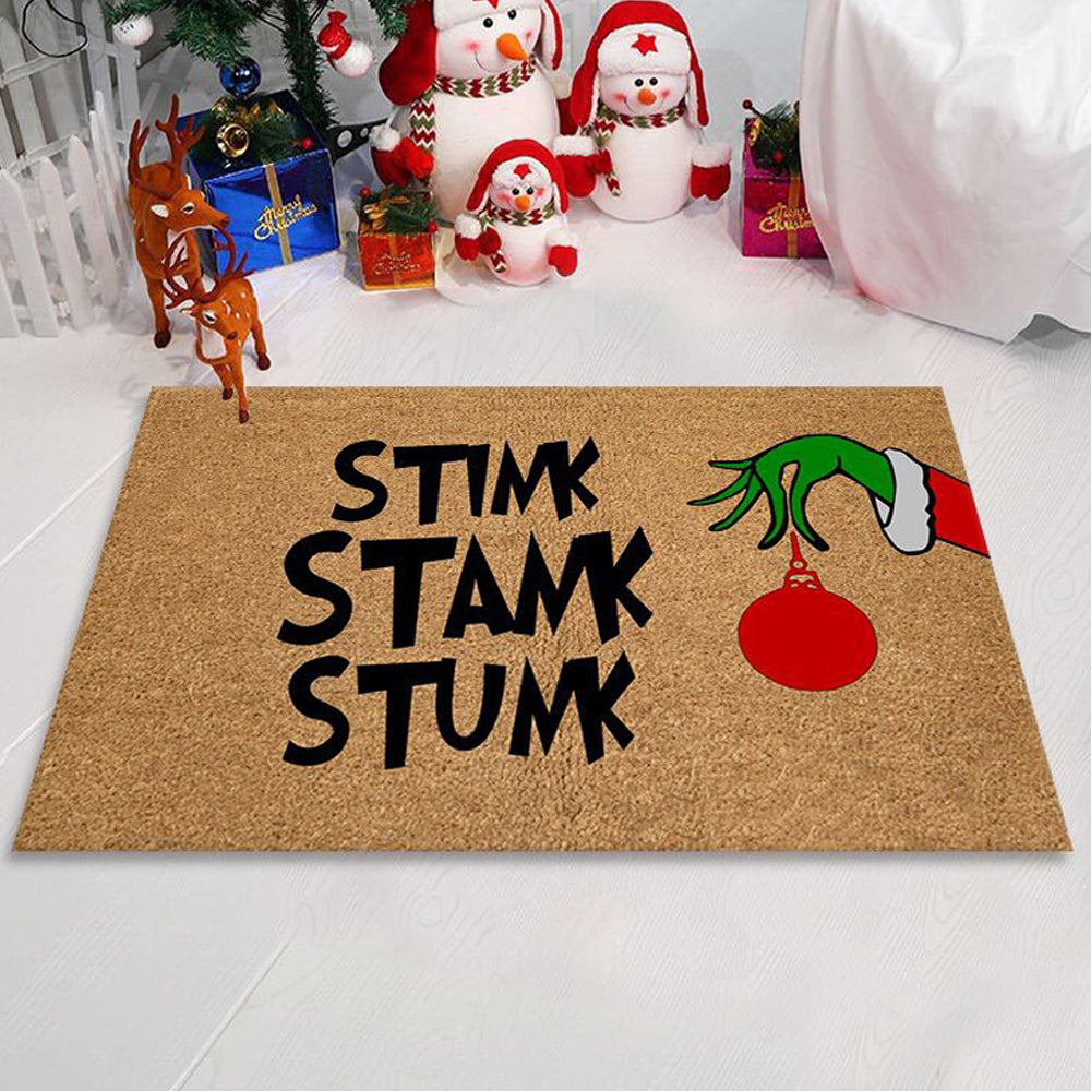 Christmas Door Mat Grinch Hand Welcome Floor Rug Winter Holiday Doormats for Christmas Home Decoration -Style 2