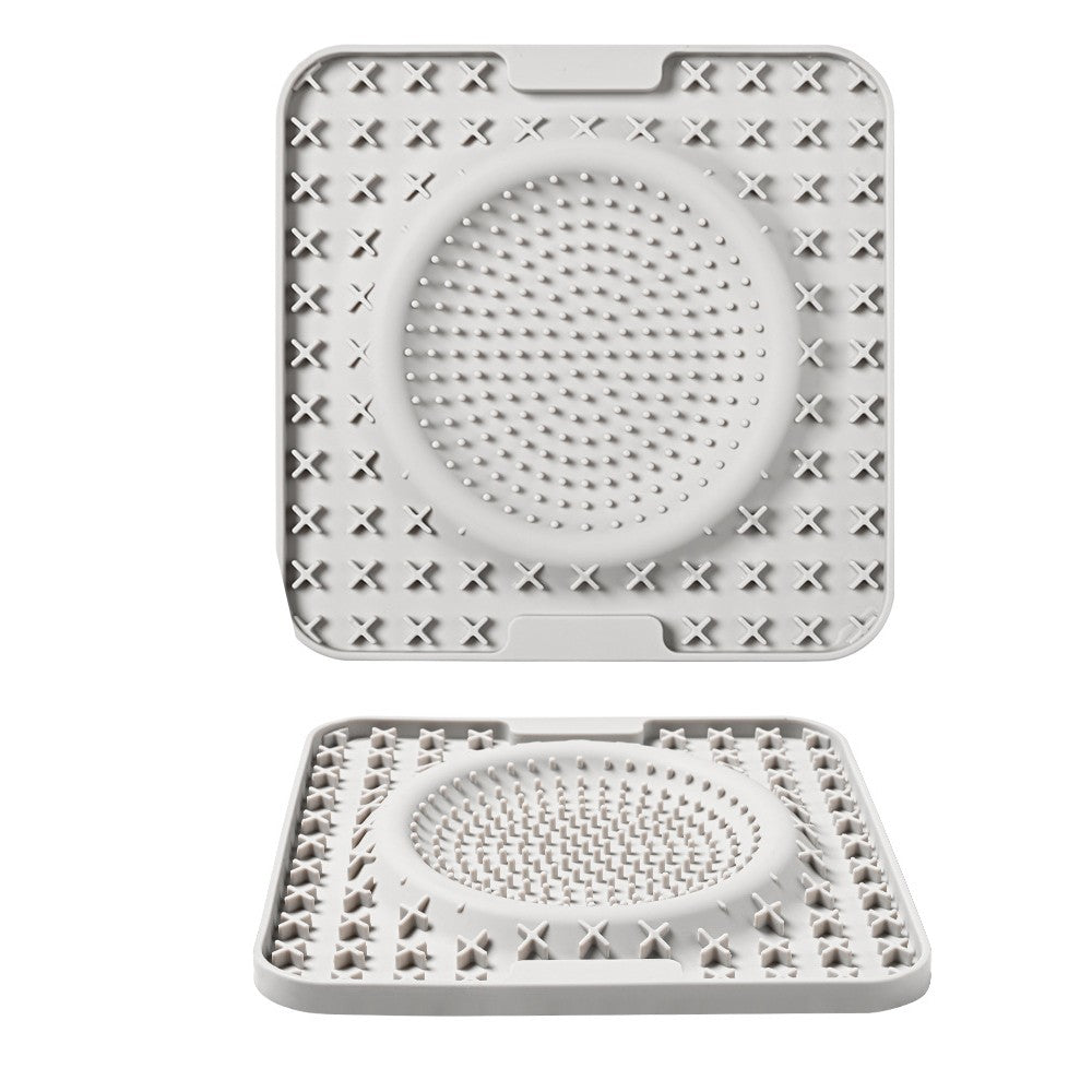 Pet Dog Lick Pad Slow Feeders for Pet Cat Dog-Gray