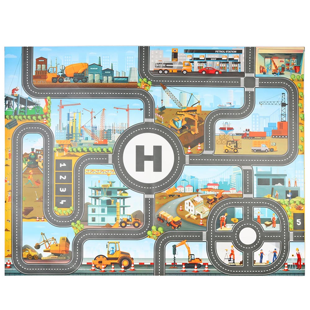 Toy Kids Carpet PlayMat RugRoad Traffic SystemGreat for Playing with Cars and Toys- Style 1