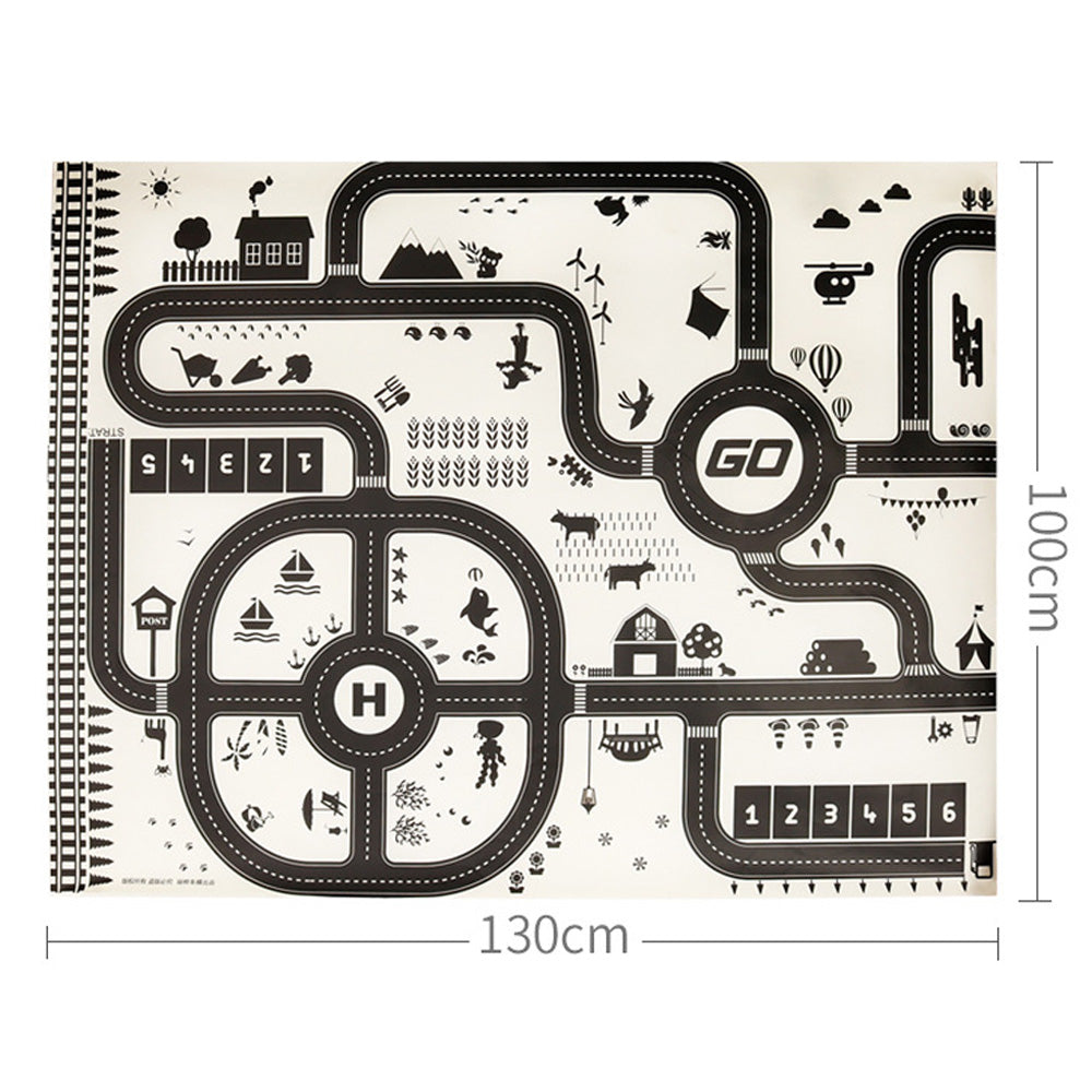 Toy Kids Carpet PlayMat RugRoad Traffic SystemGreat for Playing with Cars and Toys- Style 2