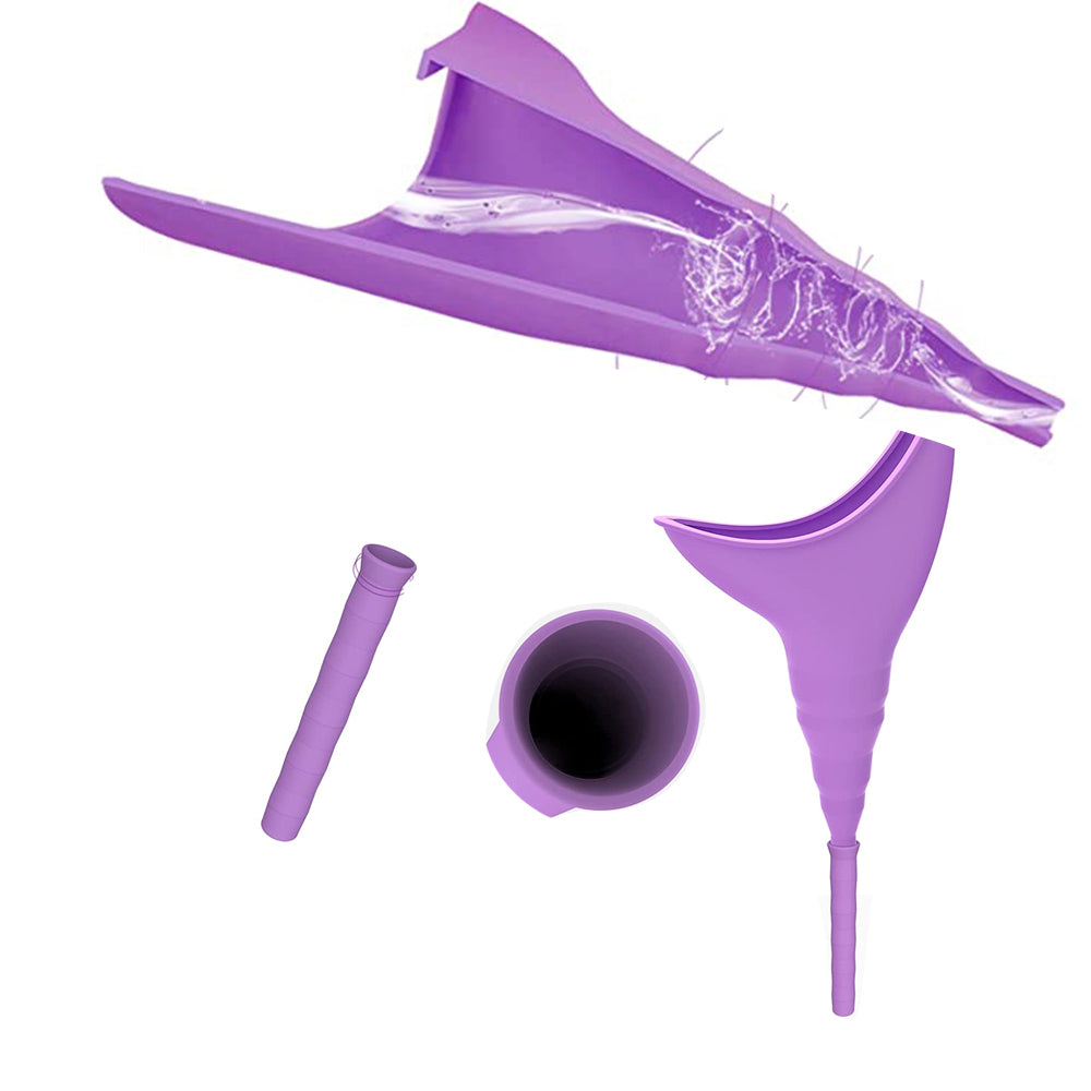 Female Urination Device Portable Urine Cups Standing Up to Pee Funnel for Camping Outdoor Travel-Purple