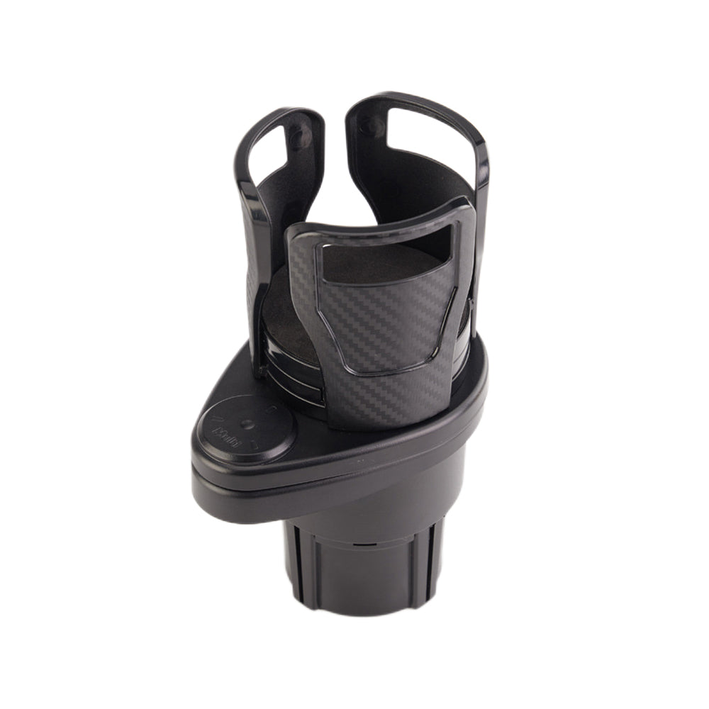 Car Cup Holder Expander 2 in 1 Multifunctional Cup Organizer with Adjustable Base -Carbon Black