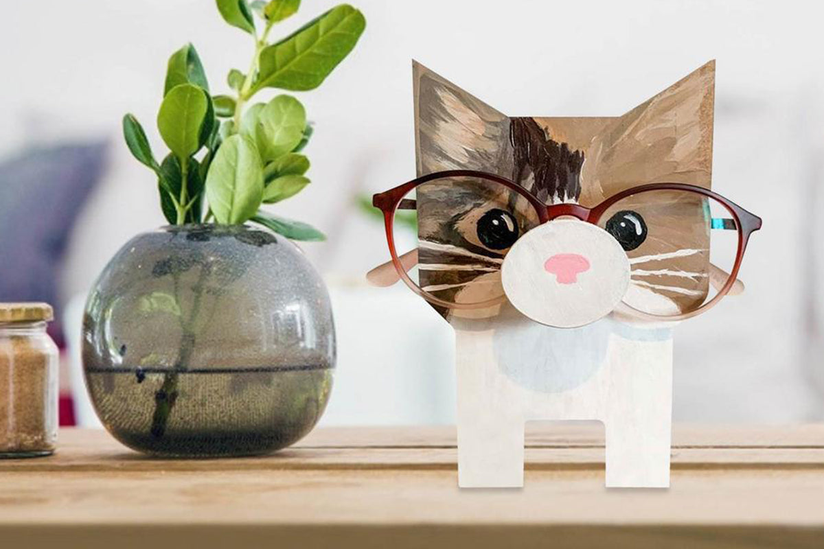 Animal Spectacle Holder Eyeglass Display Stand Sunglasses Holder Home Decoration-Kitty