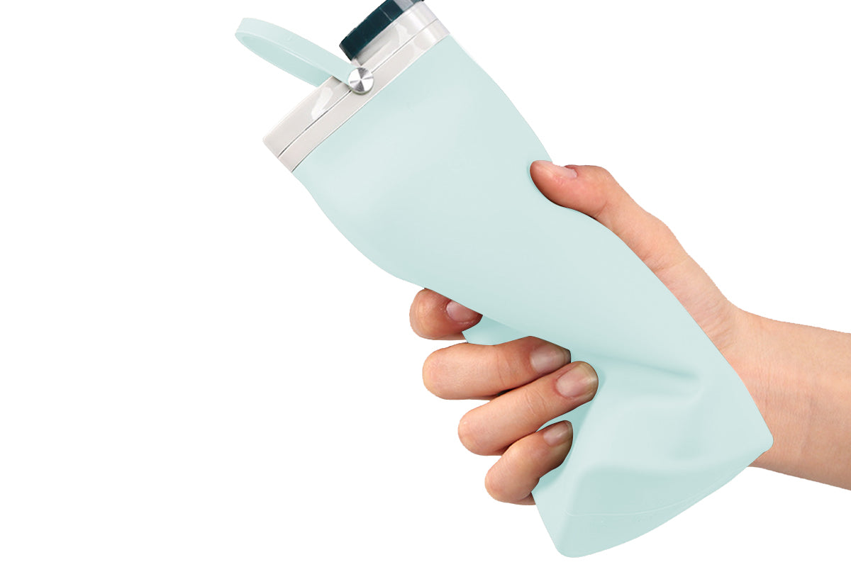 600ml Collapsible Water Bottle Outdoor Folding Silicone Cup Travel Sport Portable Sports Travel Water Bottles-Green