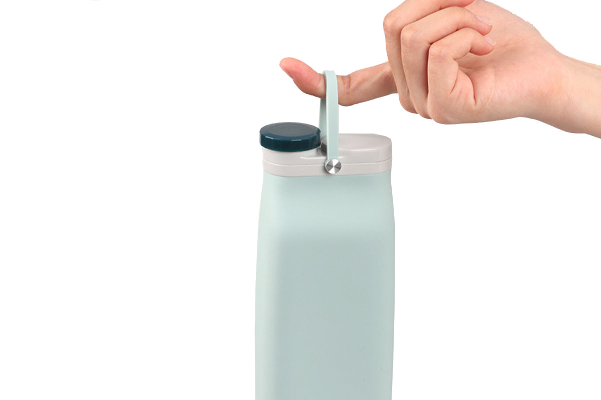 600ml Collapsible Water Bottle Outdoor Folding Silicone Cup Travel Sport Portable Sports Travel Water Bottles-Green