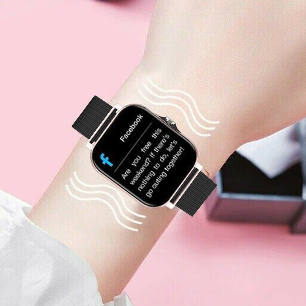 Smart Watches for Men Women Heart Rate Touch Screen Fitness Tracker for iPhone Android Bluetooth -Black