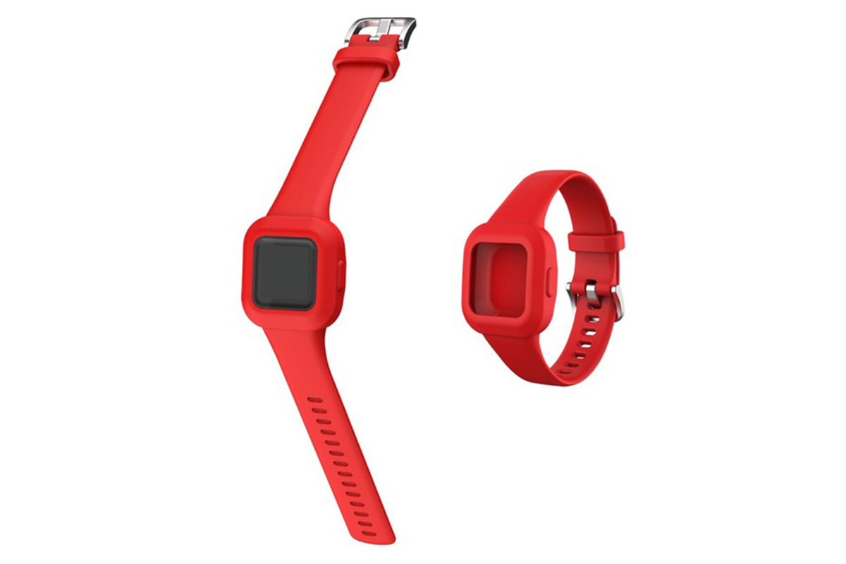 Replacement Silicone Band Straps Fitness Wristband Tracker Compatible with Garmin Vivofit Jr 3 Bands-Red