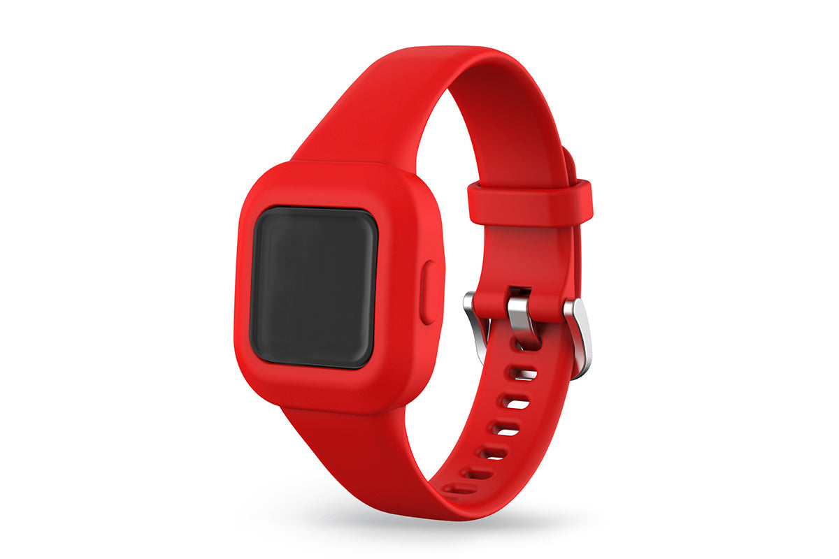 Replacement Silicone Band Straps Fitness Wristband Tracker Compatible with Garmin Vivofit Jr 3 Bands-Red