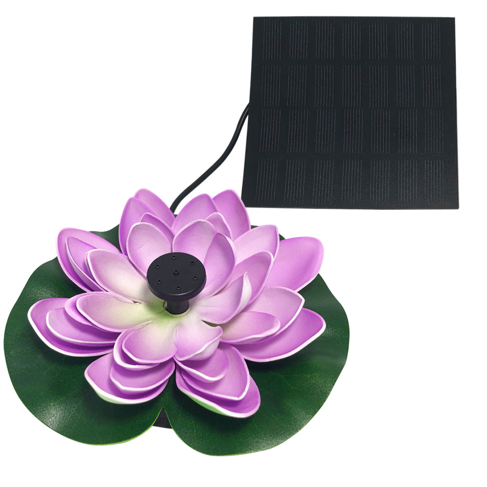 Floating Solar Pool Lights Lotus Leaf Solar Water Floating Fountain Pump with Solar Panel -Purple