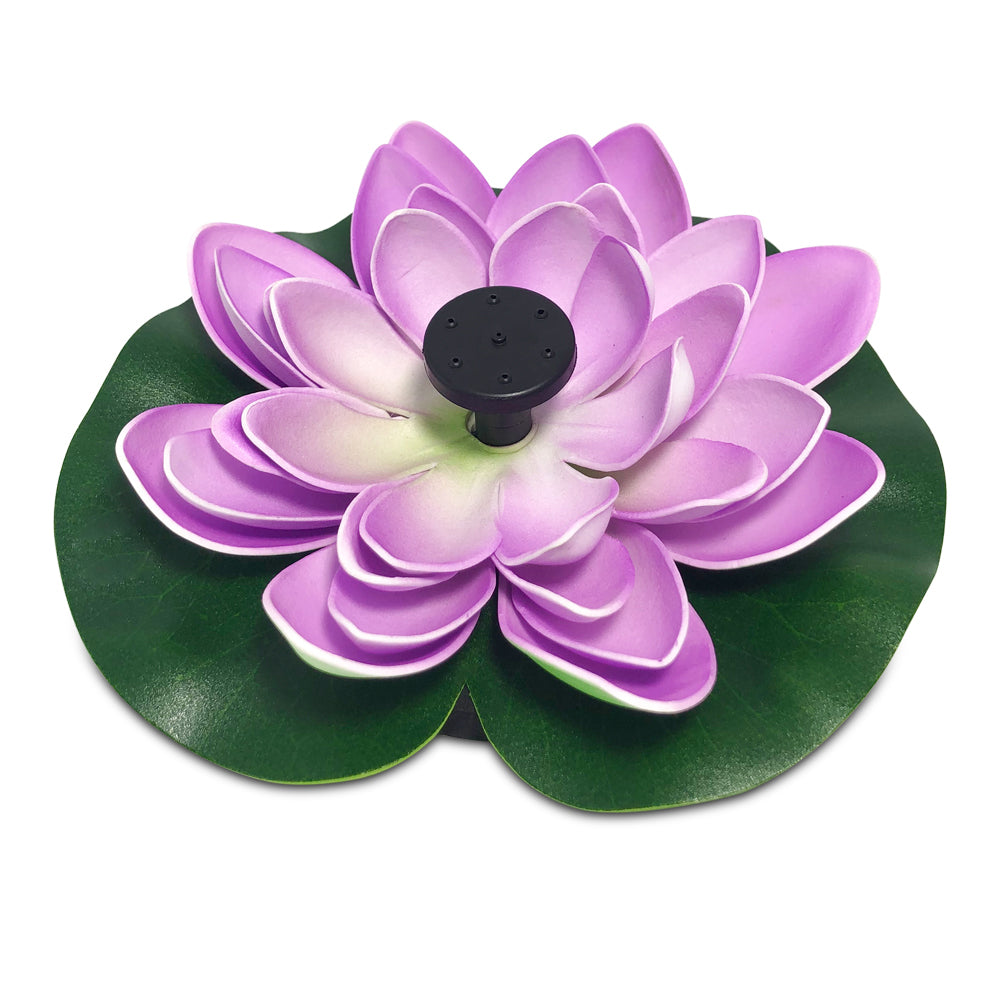 Floating Solar Pool Lights Lotus Leaf Solar Water Floating Fountain Pump with Solar Panel -Purple