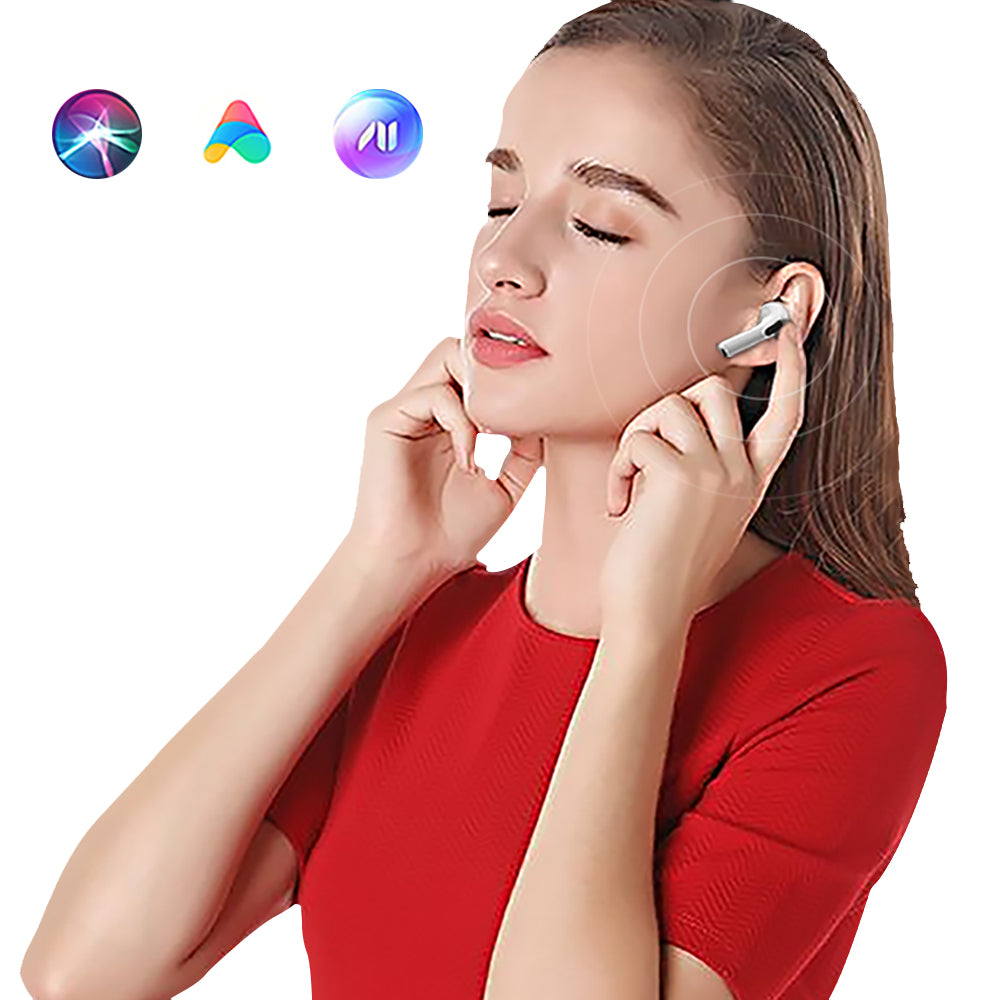 Bluetooth Headphones Wireless Earbuds Bluetooth Headphones Smartphone Compatible Wireless Earbuds with Charging Case for TV Smart Phone Computer Laptop Sports -White