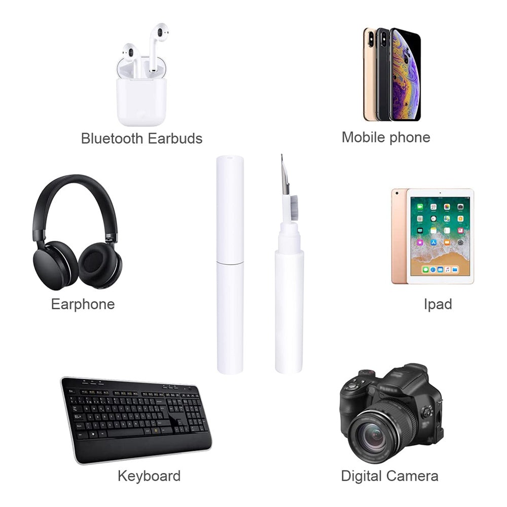 2Pcs 3 in 1 Bluetooth Earphone Cleaning Pen Multifunction Headphone Cleaner Kit with Soft Brush