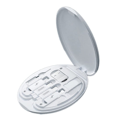 Mini Digital Gadgets Storage Box Universal Smart Data Cable Adapter Combination Set Box for Outdoor Travel White