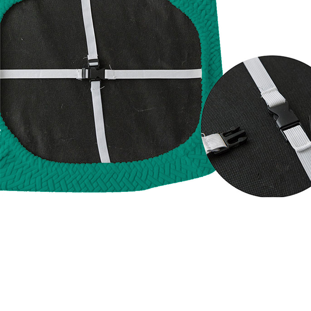 Dining Chair Seat Cover Jacquard Removable Elastic Cushion Slipcover -Green