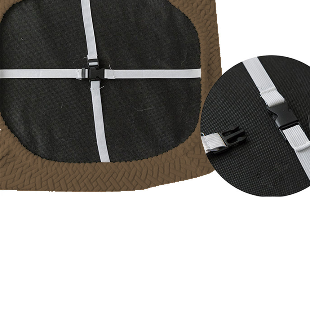 4pcs Dining Chair Seat Cover Jacquard Removable Elastic Cushion Slipcover -Coffee