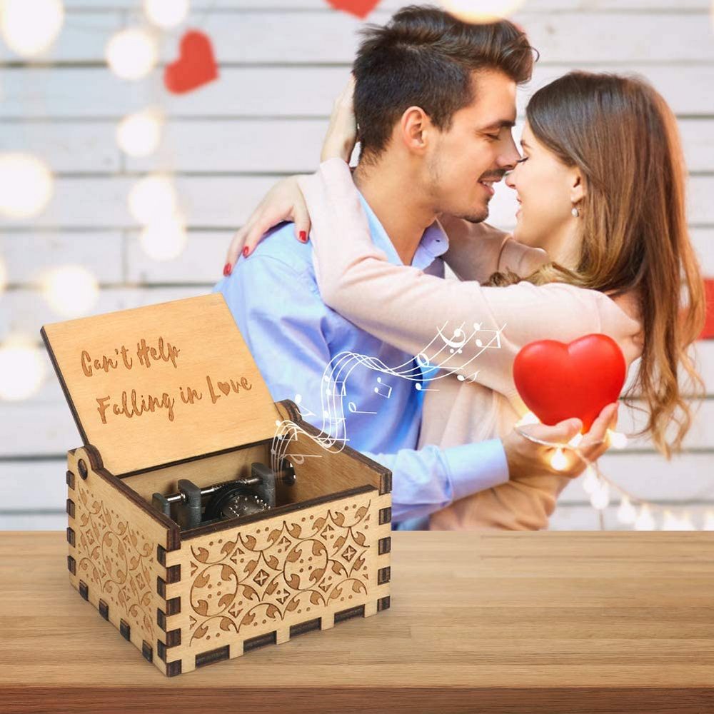 Wooden Hand Crank Music Box