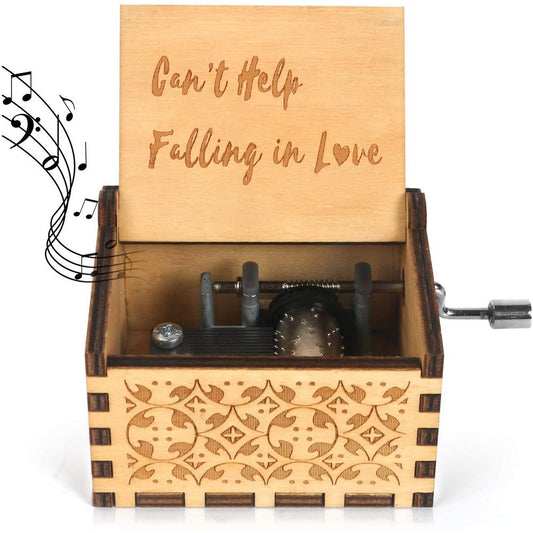 Wooden Hand Crank Music Box