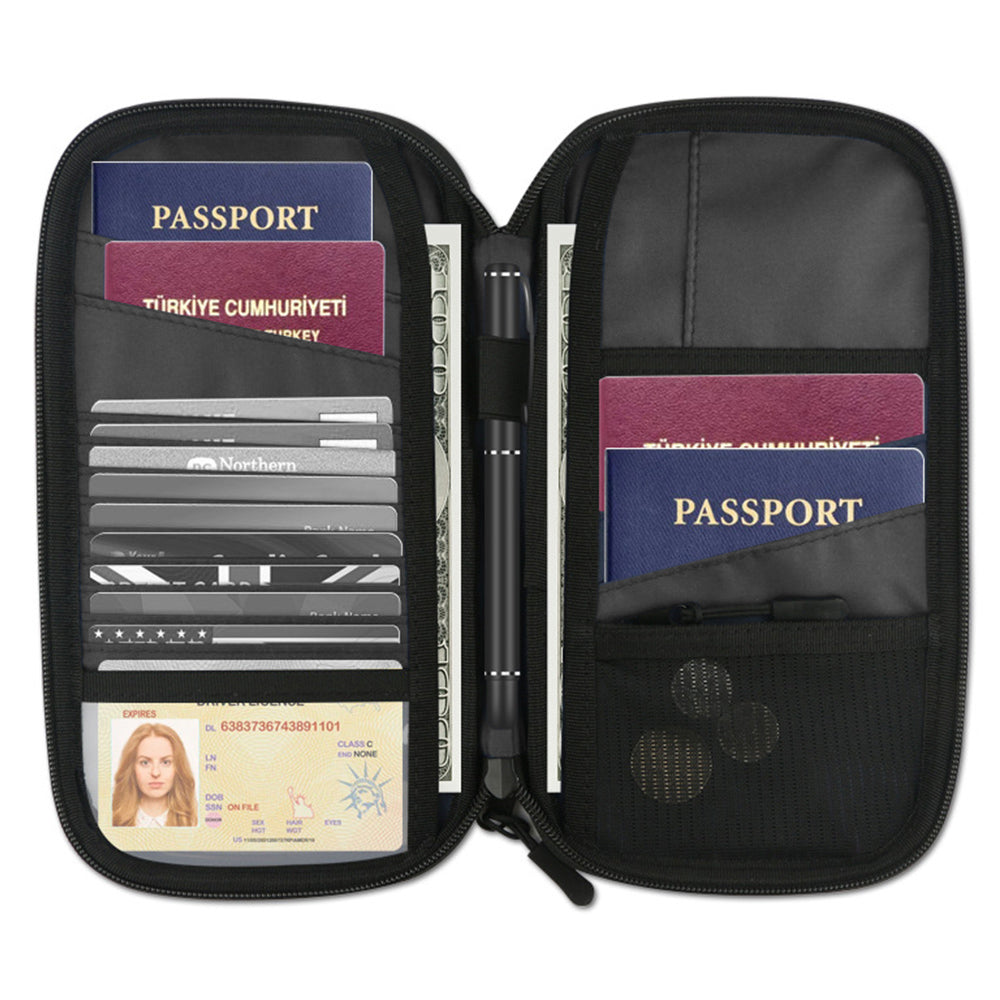 RFID Travel Passport Holder for Family -Blue