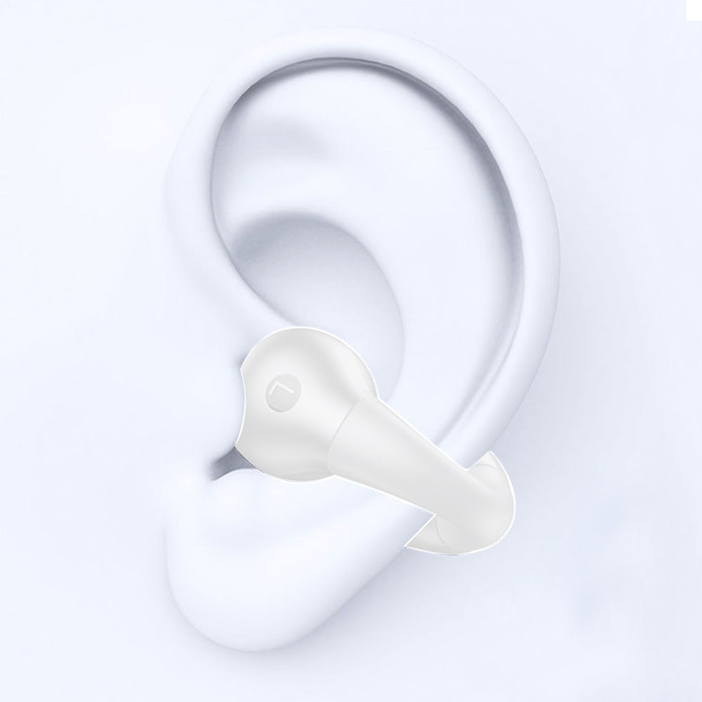 Bone Conduction Headphones Ear Clip On Bone Conduction Wireless Bluetooth 5.3 Earphones Sport Headphones -White