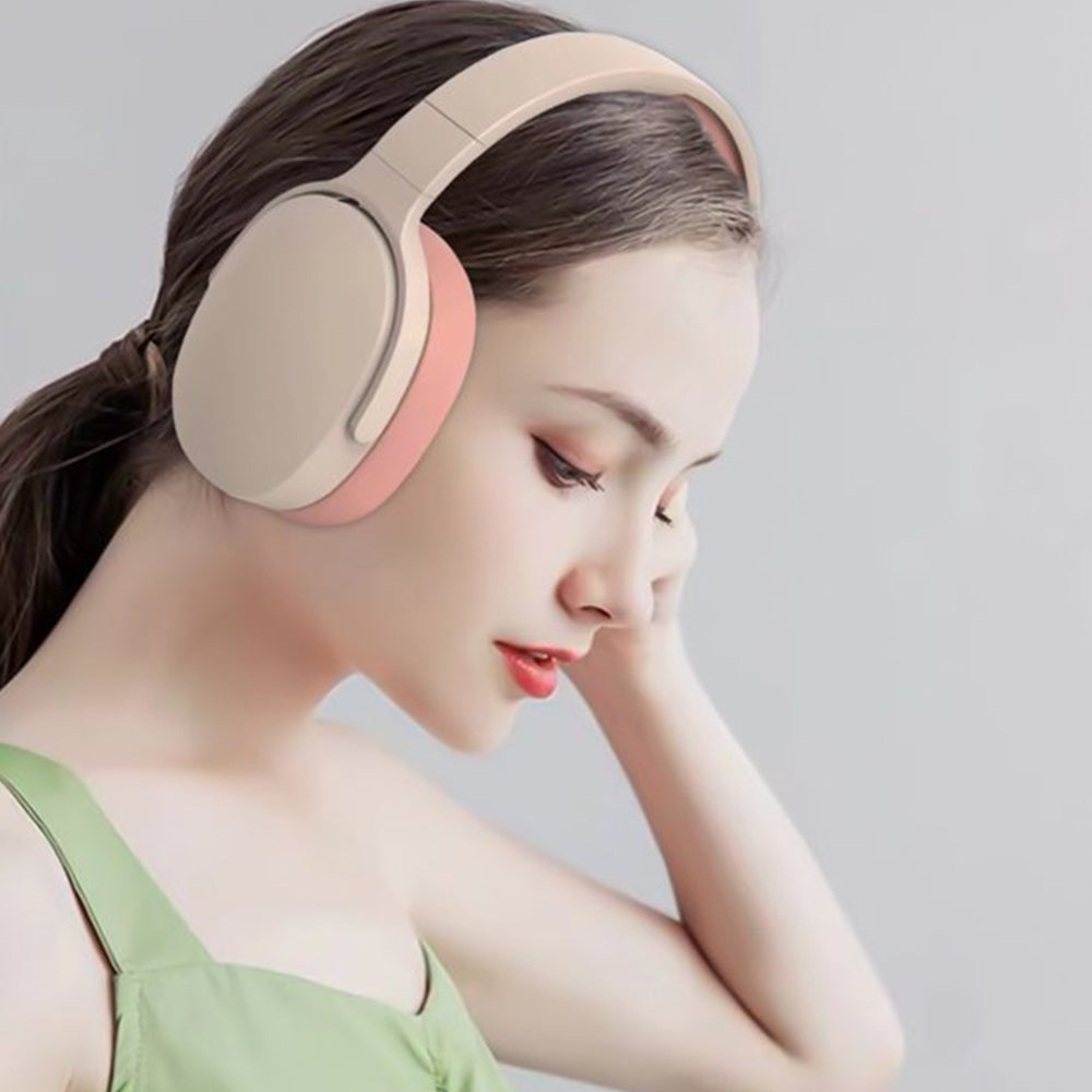 Gaming Headset Wireless Headset P2961 Foldable Wireless Bluetooth Stereo Over Ear Headphone -Pink