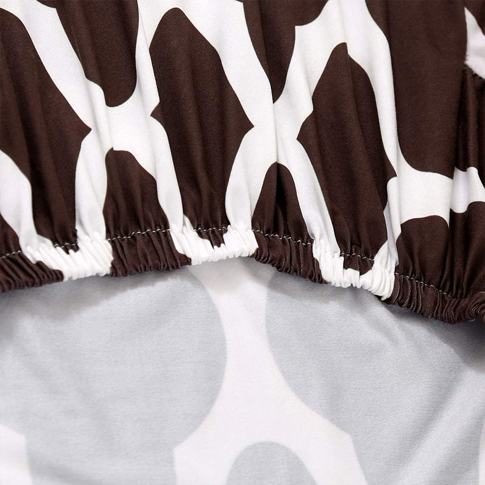 Chair Cover Elastic Dining Chair Protective Covers Stretch Chair Covers Slipcovers for Home Use-Coffee