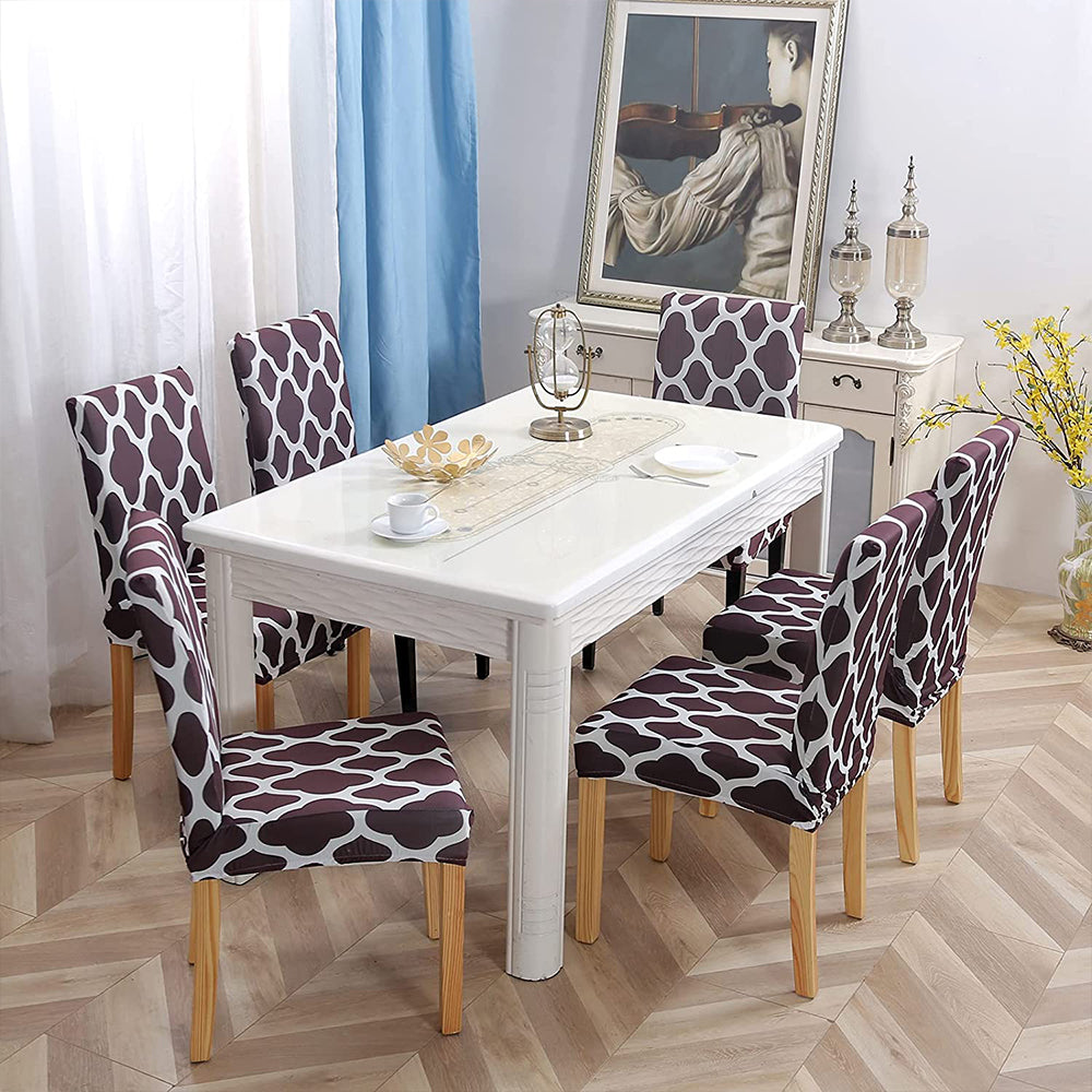 Chair Cover Elastic Dining Chair Protective Covers Stretch Chair Covers Slipcovers for Home Use-Coffee