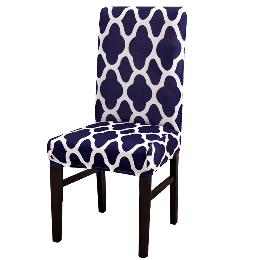 Chair Cover 4Pcs Elastic Dining Chair Protective Covers Stretch Chair Covers Slipcovers for Home Use-Navy Blue