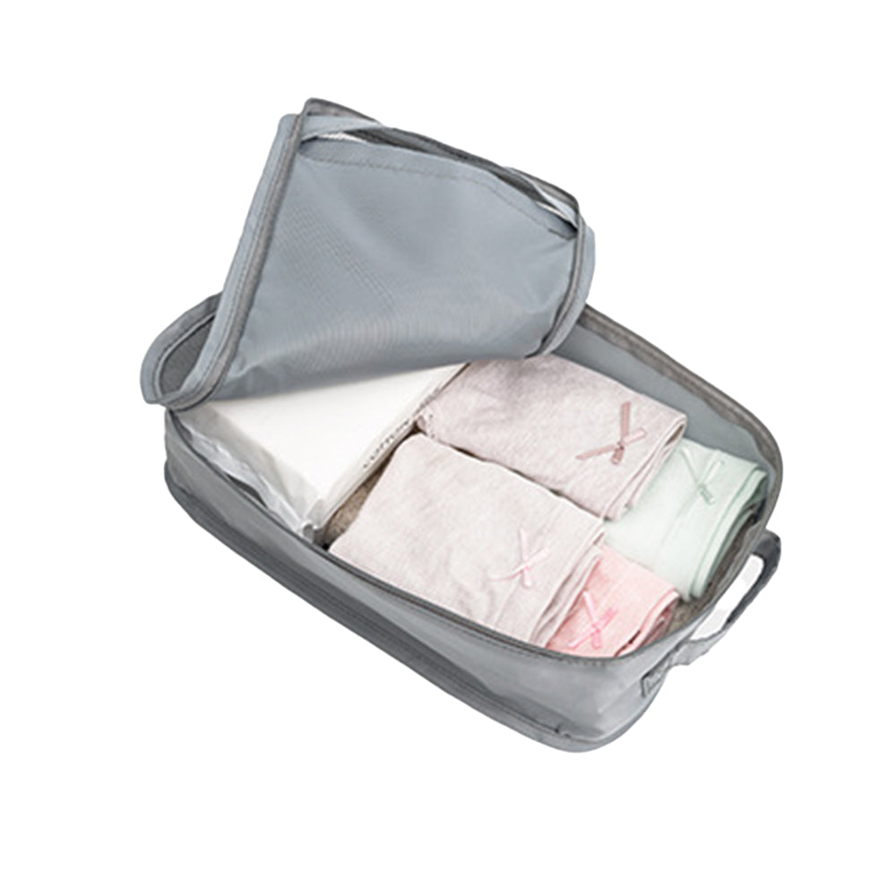 6Pcs Compression Packing Cubes Suitcase Organizer Bag Luggage Storage -Grey