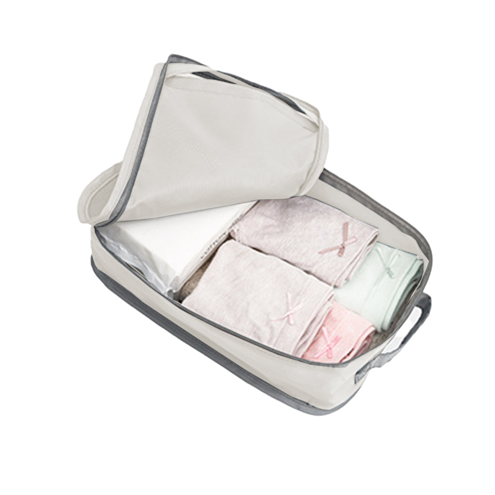 6Pcs Compression Packing Cubes Suitcase Organizer Bag Luggage Storage -Beige