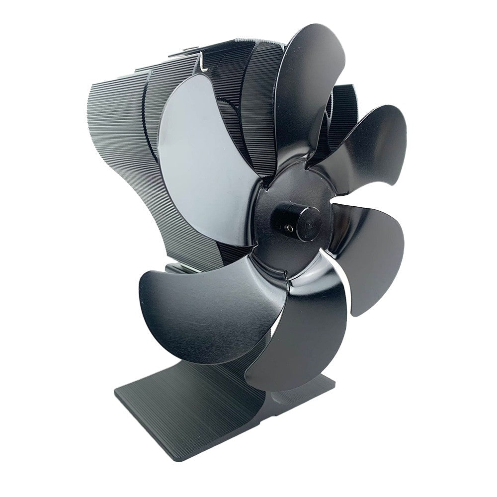 6 Blade Fireplace Fan Heat Self-Powered Wood Stove Top Burner Silent Eco Heater
