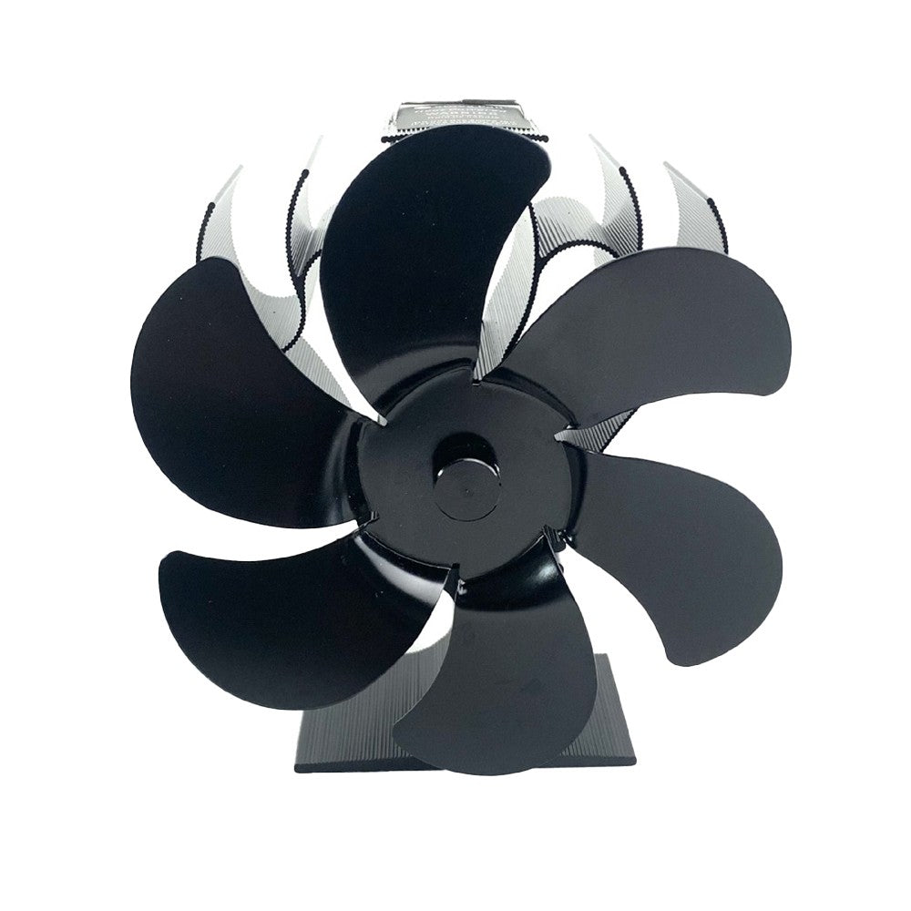 6 Blade Fireplace Fan Heat Self-Powered Wood Stove Top Burner Silent Eco Heater
