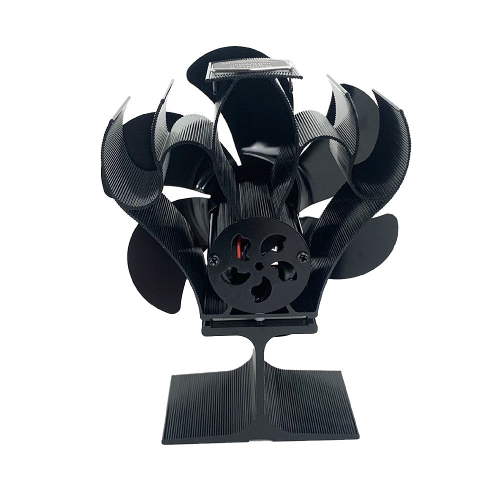 6 Blade Fireplace Fan Heat Self-Powered Wood Stove Top Burner Silent Eco Heater