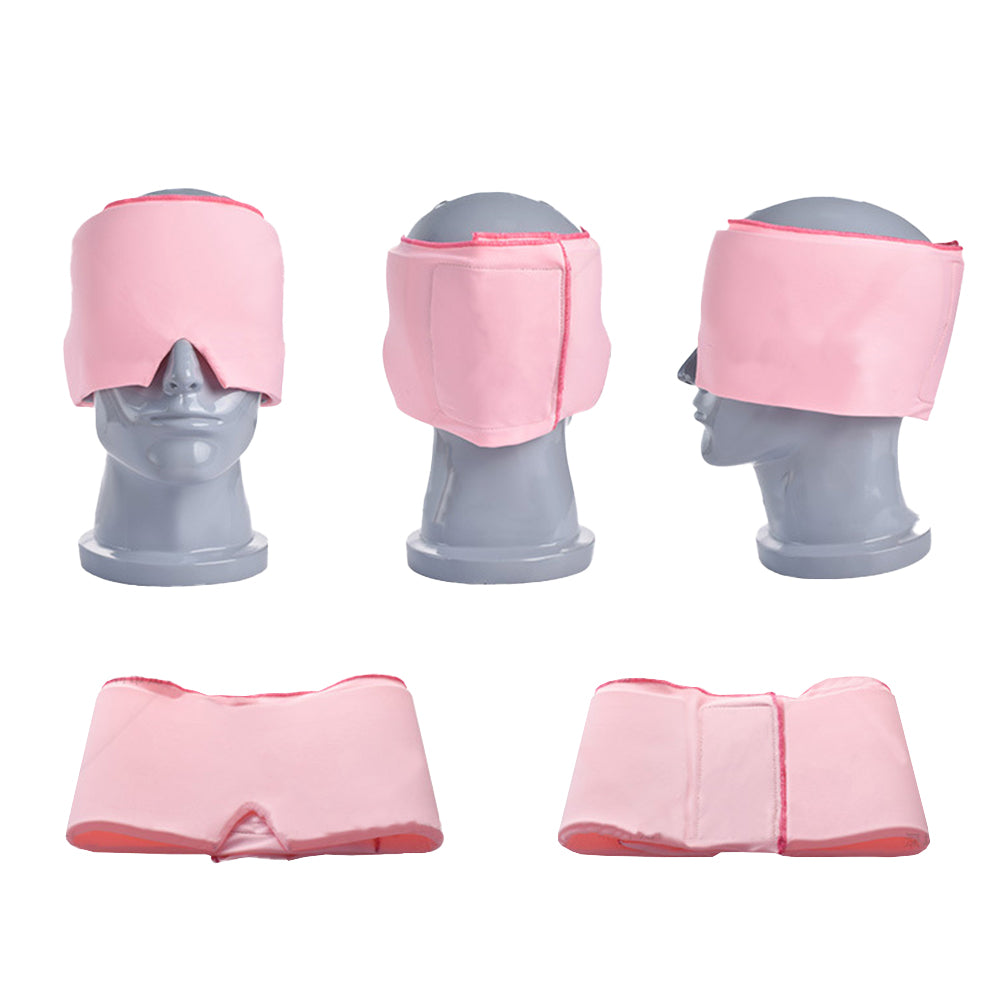 2pcs Migraine Headache Relief Cap Reusable Headache Hat Mask Flexible Gel Hot Cold Compress -Black and Pink