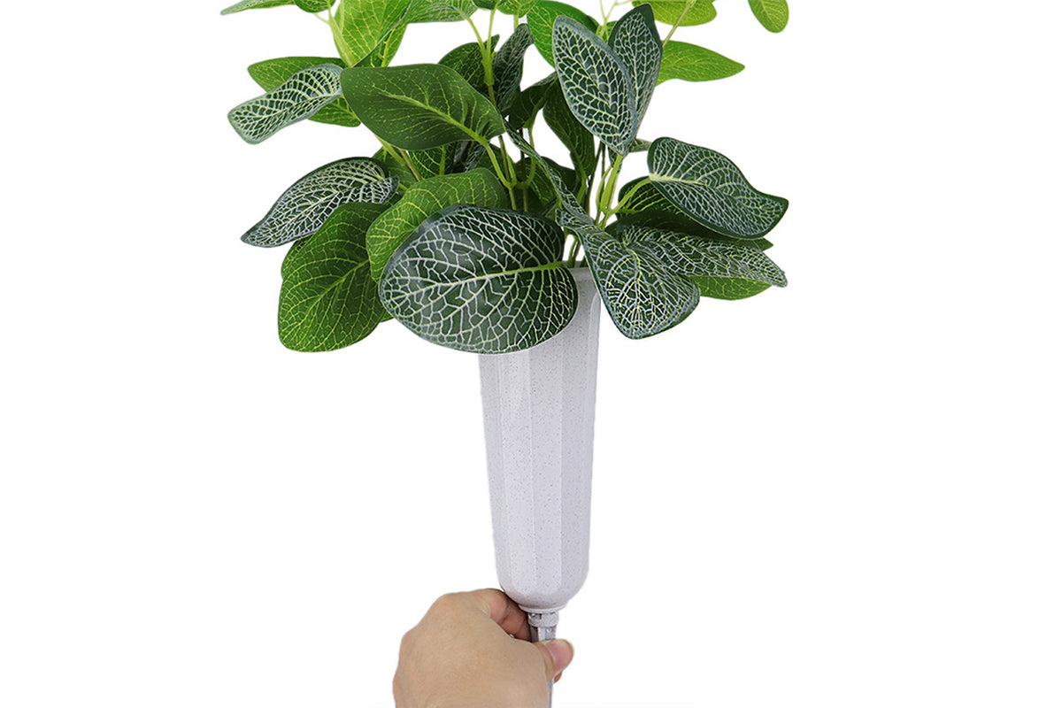 4Pcs Grave Ground Stake Vase Cemetery Memorial Vase with Spikes Resin Cones Flowers Holder-Grey