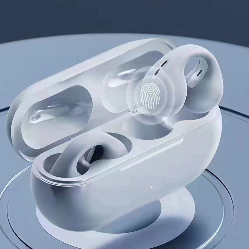 Wireless Headphones Wireless Earbuds Wireless Bluetooth Headphones Ear Clip Bone Conduction Earphones Sports Earbuds -White