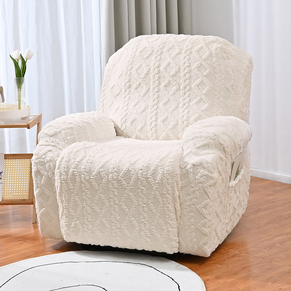 Stretch Recliner Chair Covers Sofa Slipcover Chair Spandex Soft Recliner Slipcover Furniture Protector -Beige