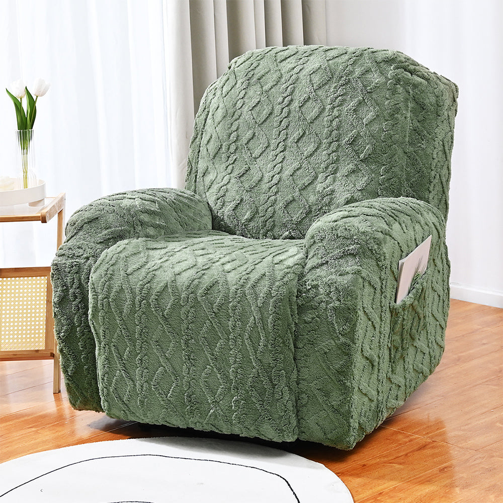 Stretch Recliner Chair Covers Sofa Slipcover Chair Spandex Soft Recliner Slipcover Furniture Protector -Green